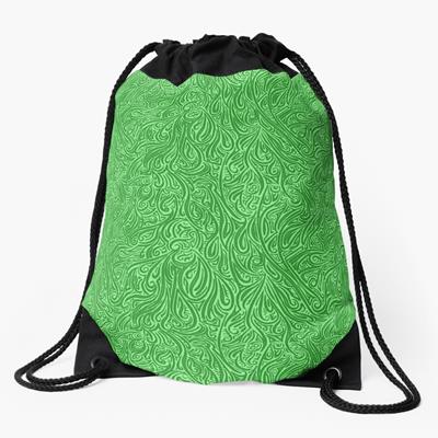 Swirling Abstract Line Art in Shades of Green