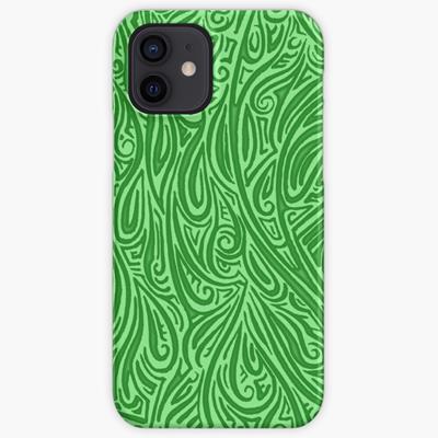 Swirling Abstract Line Art in Shades of Green