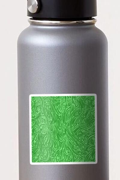 Swirling Abstract Line Art in Shades of Green