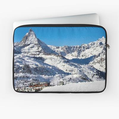 Train and Snowy Mountains