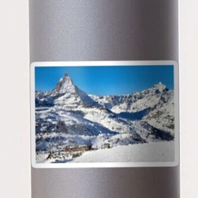 Train and Snowy Mountains