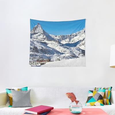 Train and Snowy Mountains