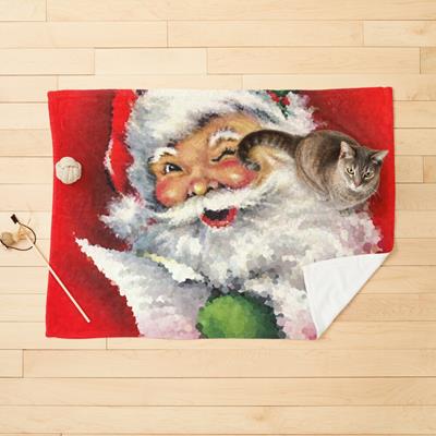 Winking Santa on Red