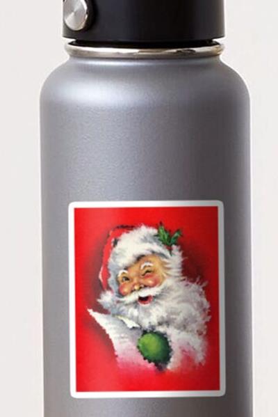 Winking Santa on Red