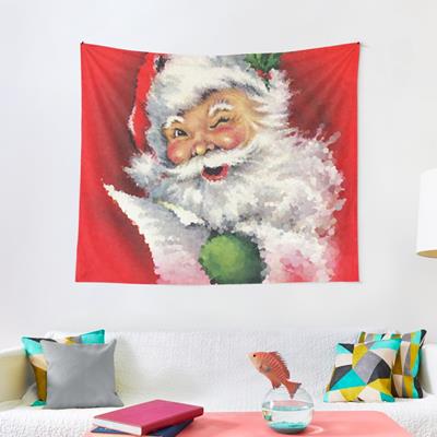 Winking Santa on Red